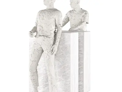 Tabletop Bookends with Decorative Sculpture 01 3D model