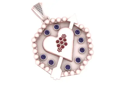  Heart Arrow Pendant 3D print model