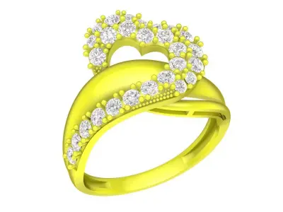 5210 luxury diamond art heart ring 3D print model