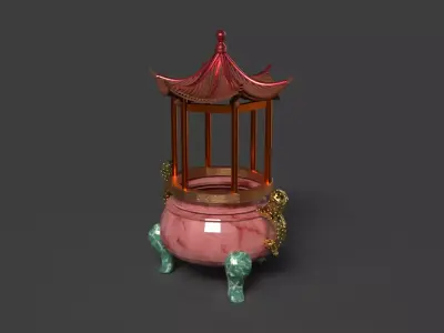 Chinese incense burner   Low-poly 3D model