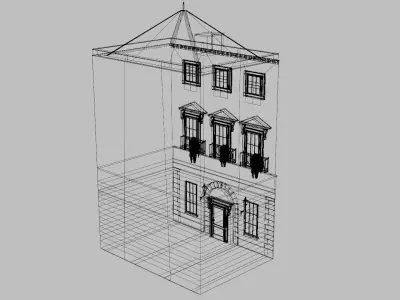 New York Style Old Building Realistic Exterior 3D model