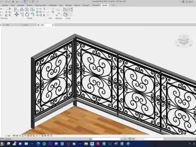 Classic Railing Revit Family type 013 3D model