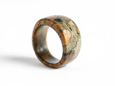 Textured Stone Ring D Model Pack Low-poly 3D model