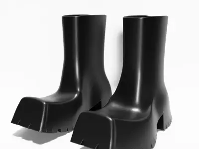 Bottega Veneta Puddle Boots chunky shoes Props Second Life toy 3D print model