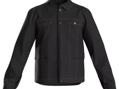 Male denim jacket 3D model