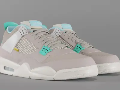 Jordan 4 Union LA Taupe Haze Low-poly 3D model