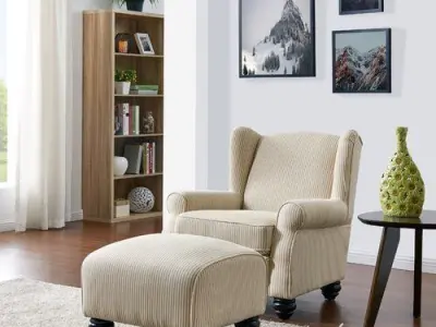 Brougham Wingback Chair and Ottoman - 2 Colour 3D model