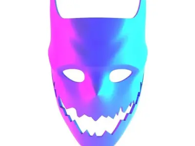 Oni Batman Joker Mask Minimalist toy 3D print model