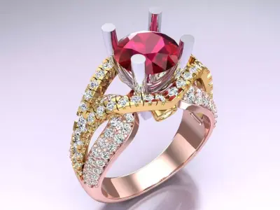 Diamond Ring - Womens Rings - N311249 3D print model