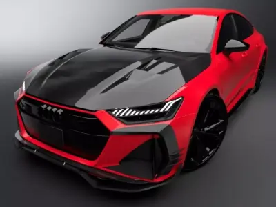 Audi RS7 Keyvany Bodykit 2021 HQ Detail Low-poly 3D model