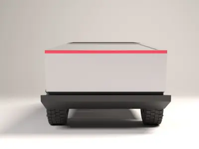 cybertruck low poly futuristic vehicle 3D model