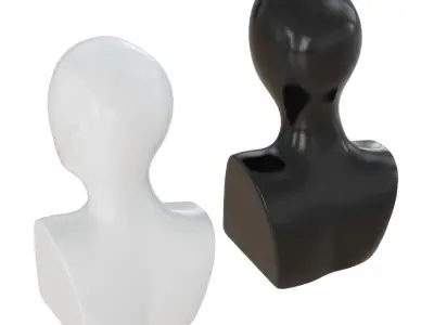 Female black and white bust 105 3D model