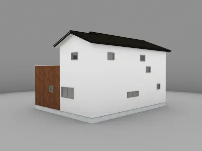 House model for background 42 Low-poly 3D model
