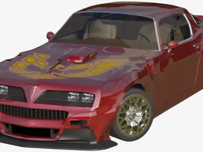 Pontiac Firebird Trans Am 1977 Low-poly 3D model