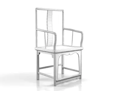 Chinese Ming Dynasty Wedding Style Armchair 3D model