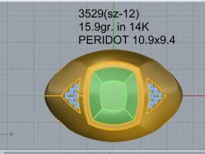 Cushion Band Ring 3529 3D print model