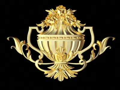 Central decor ornament for furniture 3D model 914
