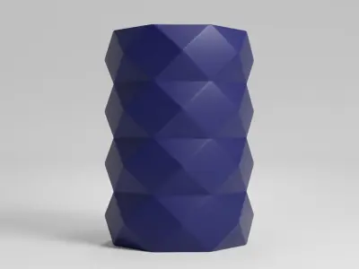 Pen Pencil Holder geometric dark blue 3D print model
