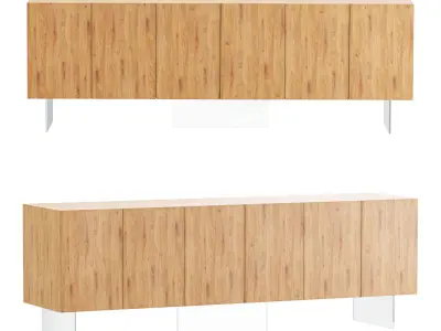 Wood Sideboard 3D model