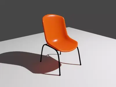 Plastic Shell Chair - Cadeira Concha Low-poly 3D model