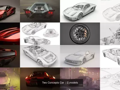 Two Concepts Car  3D Model Pack