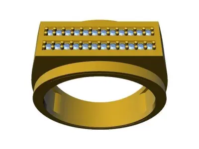 092 - Gents Ring - Fancy Ring for men 3D print model