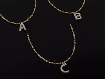 Diamond Alphabet Pendants - Letters 3D print model