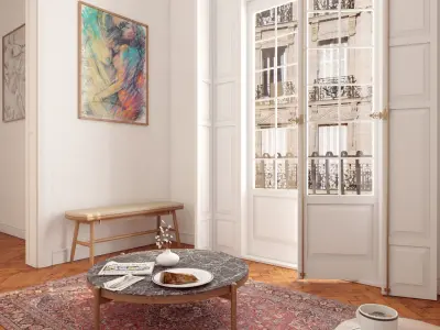 French Hallway and Reading  Room 3D model