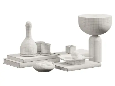 Coffee Table Decorative Set 3D model