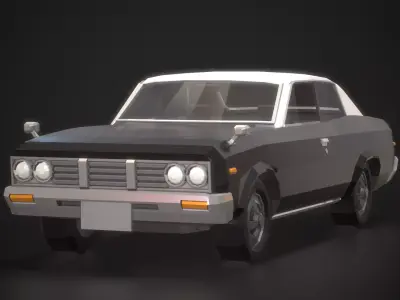 Low-Poly Retro City Car 02 Low-poly 3D model