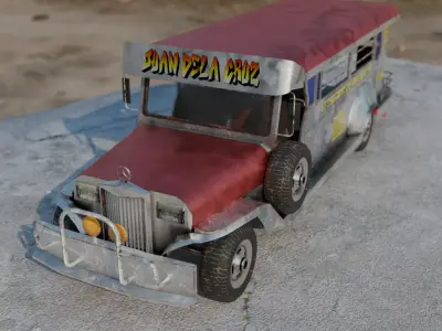 Filipino Jeepney Low Poly - PBR - Game Ready Low-poly 3D model