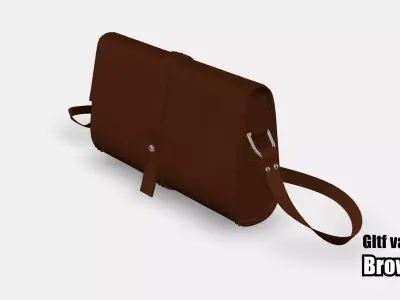 Realistic Leather Women Handbag Stitched Details GLTF Variants 3D model