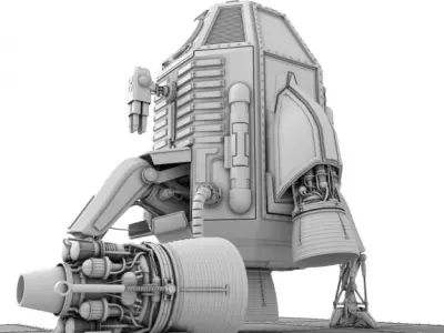 Capsule landing pod 3D model