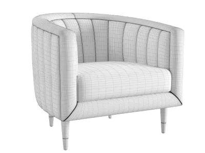 Fluted Juno Velvet Occasional Chair 3D model