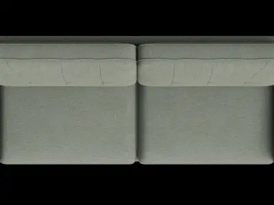 2 Seats Light Green Sofa 3D model