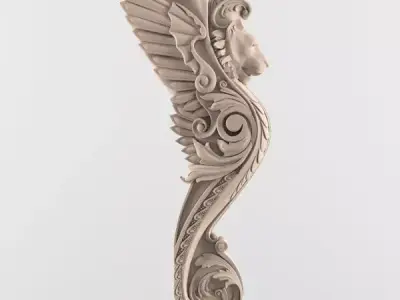 Newel post 3D model 3D model
