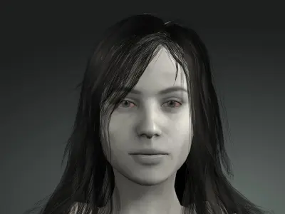 Horror Girl non rig Low-poly 3D model