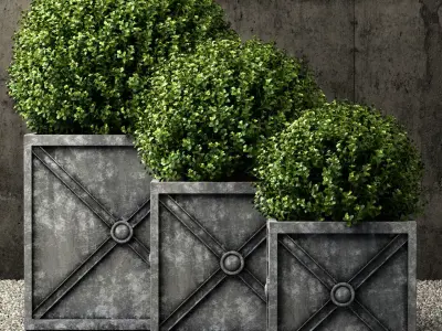 Restoration Hardware estate zinc x planters weathered zinc 3D model