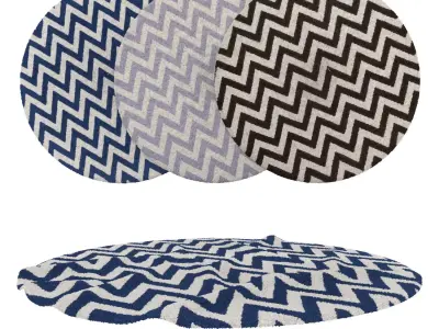 Round Rug Set 88 3D model