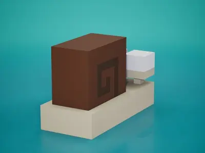 Voxel - Snail Low-poly 3D model