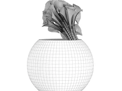 Calla Lilies in Spherical Vase 3D model
