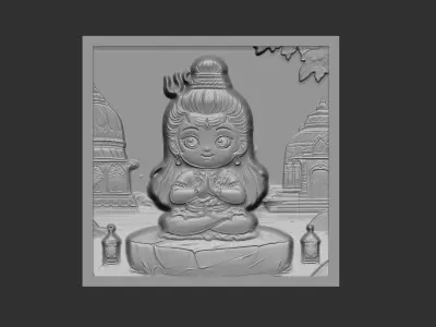 cute little god shive frame cnc  3D print model