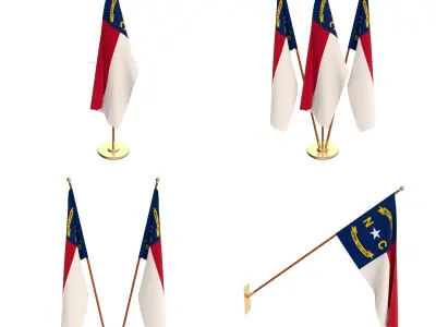 North Carolina Flag Pack 3D model
