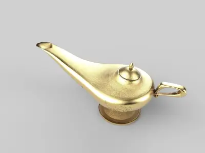 Genie lamp Low-poly 3D model