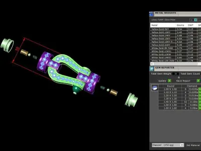 Force Medium diamond bracelet 3D print model