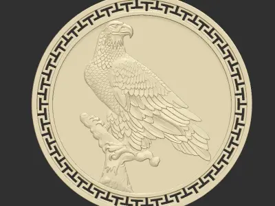eagle greek coin 3D print model