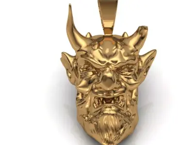 Demon Head Pendant  3D print model
