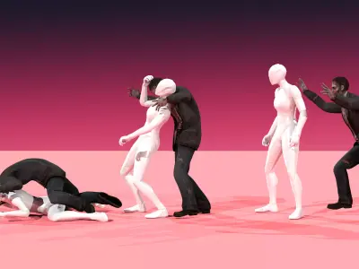 Zombie Finisher Animation Pack Low-poly 3D model