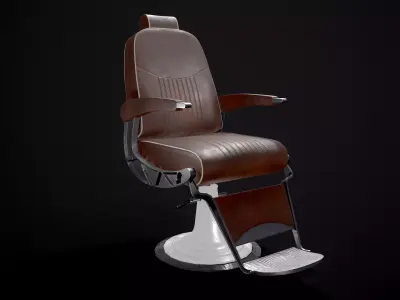 Barber Chair 3D model Low-poly 3D model