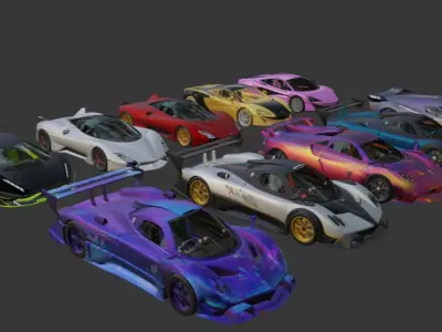 PUBG vehicles Racing pack 5 Low-poly 3D model